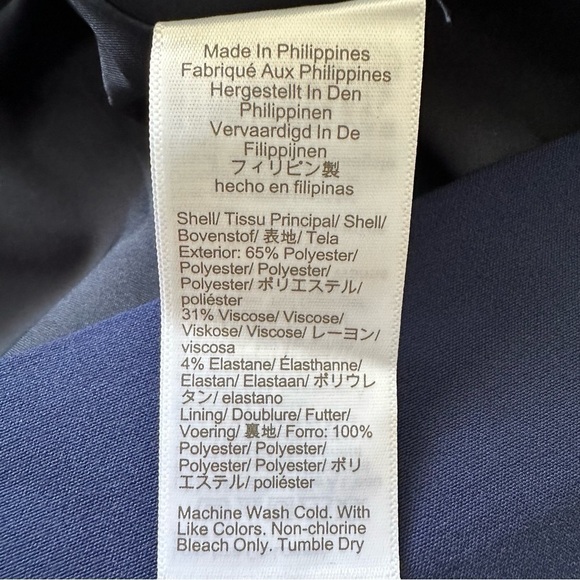 J. Crew Factory Dress Ruffleneck Suit Above Knee Antique Navy Blue 10 NWT New - Picture 10 of 12